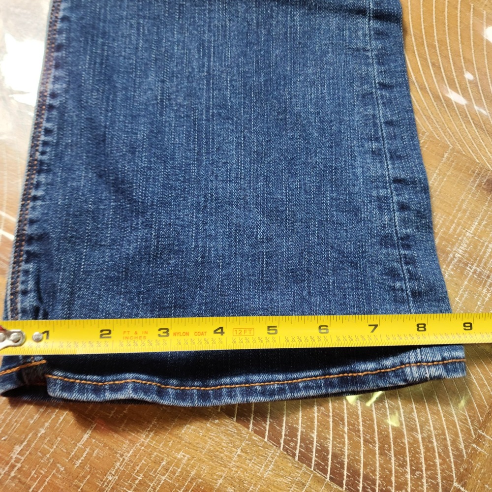 American Eagle Super Stretch Flare Jean Blue Medium Wash Size 4 X-Long Long Rise - Picture 9 of 9